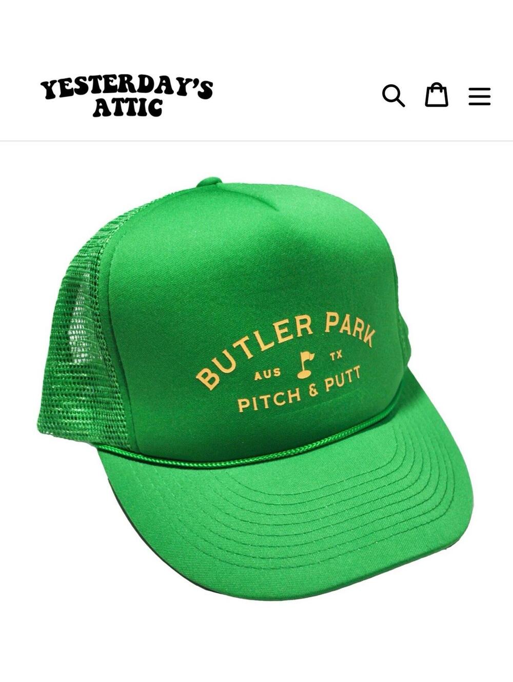Butler Pitch & Putt Golf Course Austin Texas Trucker Green Snapback Hat Cap